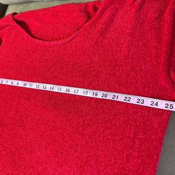 Asos curve BOOHOO Plus Chenille Slash Neck sweater Jumper Dress red 22 - Picture 7 of 7